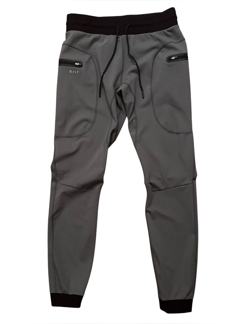 BYLT Premium Jogger Pants Mens M Tapered Leg Drawstring Performance Stretch Gray